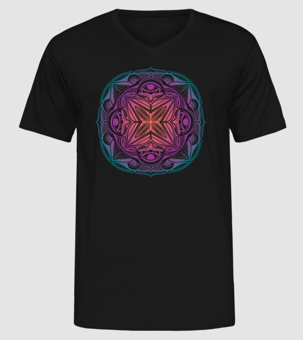 Mandala model negru pe tricou
