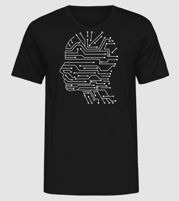 Inteligența artificială AI model negru pe tricou