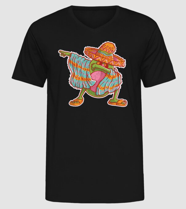 Avocado mexican DAB model negru pe tricou