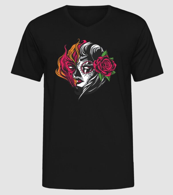 Fată Mexicană Demon model negru pe tricou