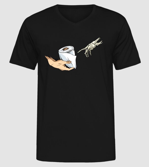 Michelangelo coronavirus hârtie igienică model negru pe tricou