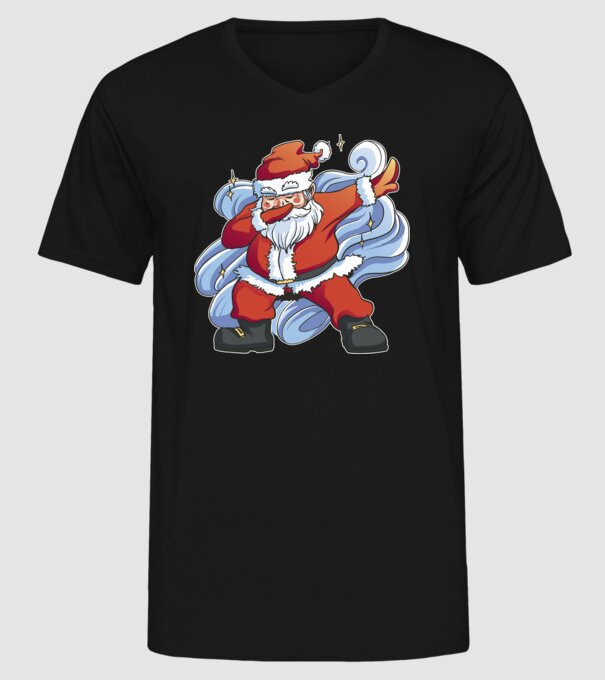 Moș Crăciun DAB pentru Crăciun model negru pe tricou