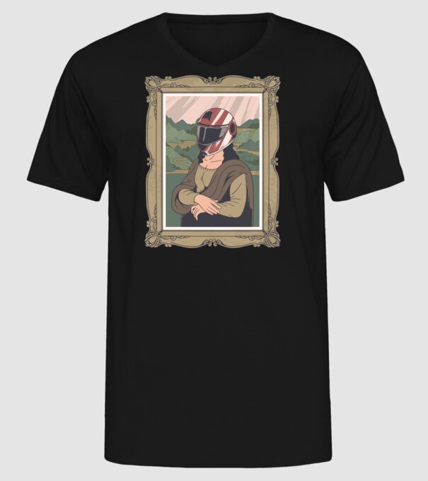 Mona Lisa Concurent model negru pe tricou