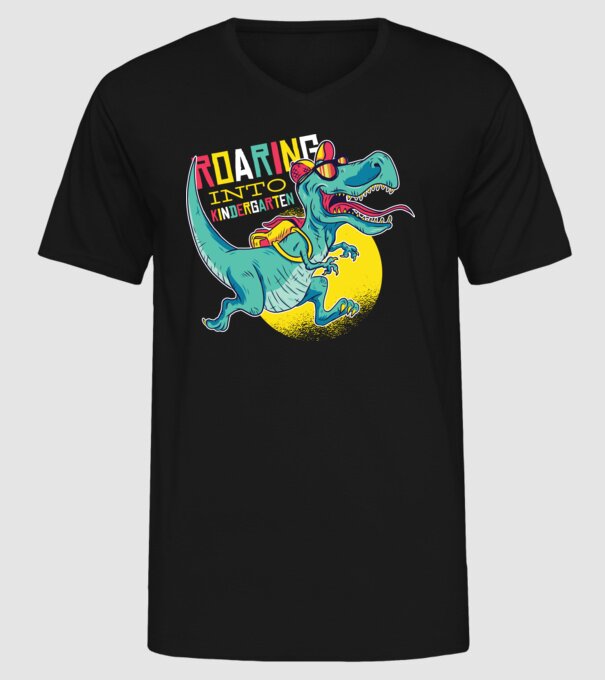 De acum încolo, voi urla în grădiniță cu Dinozaur model negru pe tricou