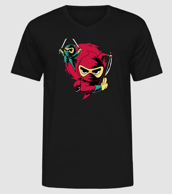 Tricou Ninja model negru pe tricou