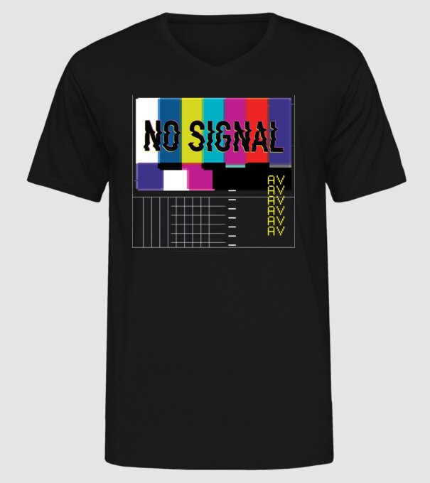 No Signal TV Eroare de transmisie model negru pe tricou