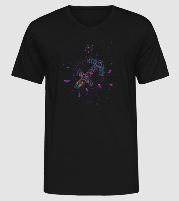 Saggitarius Zodiac model negru pe tricou
