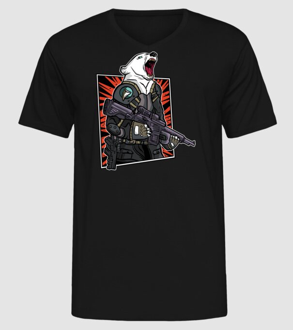 Ursul rusesc înarmat model negru pe tricou