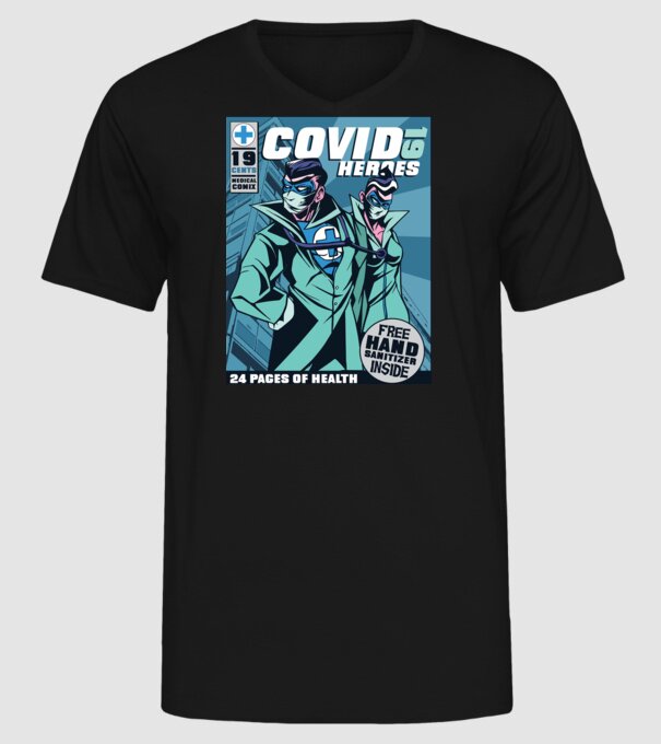 Medici Supereroi Benzi desenate model negru pe tricou