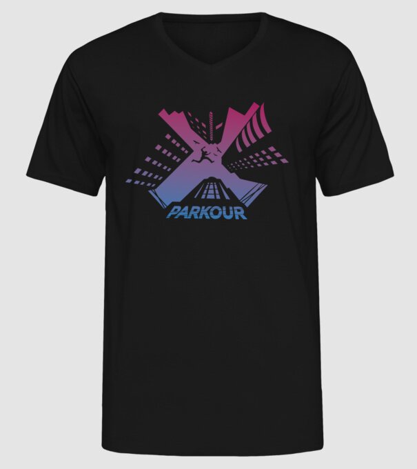 Parkour model negru pe tricou
