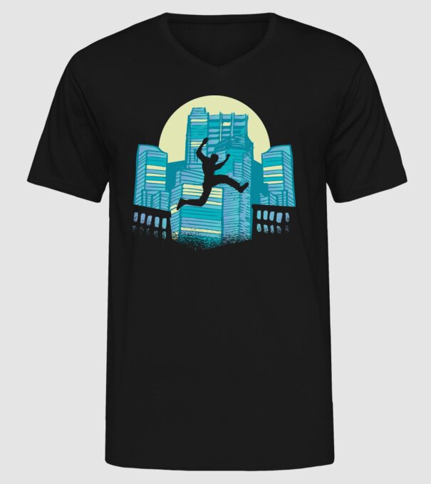 Parkour model negru pe tricou