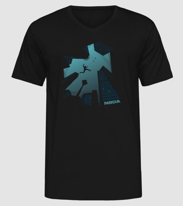 Tricou design Parkour model negru pe tricou