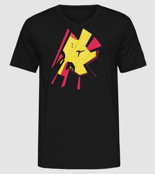 Alergare Parkour model negru pe tricou