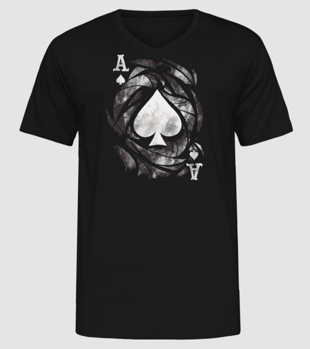 As de pică model negru pe tricou