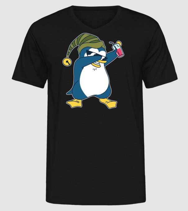 Pinguin DAB model negru pe tricou