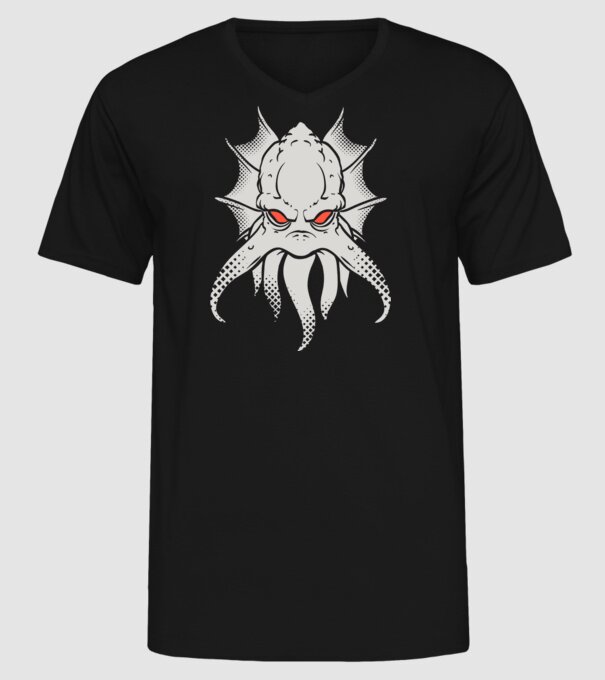 Cap de caracatiță model negru pe tricou