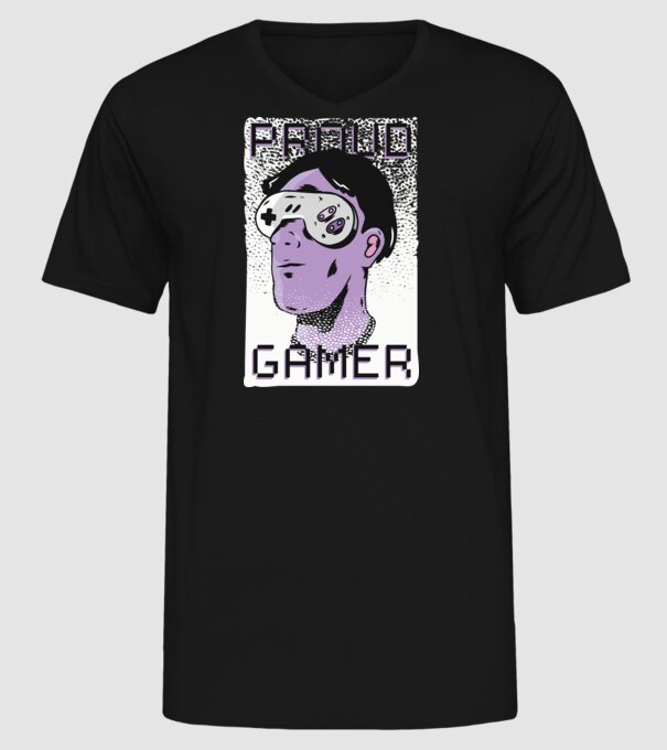 Ochelarii VR Proud Gamer model negru pe tricou