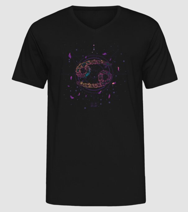 Cancer Zodiac model negru pe tricou