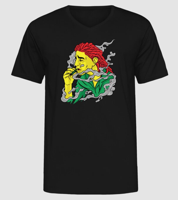 Dreadlock model negru pe tricou