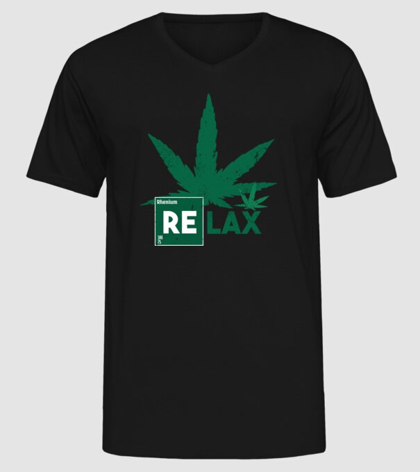 Relax Cannabis model negru pe tricou