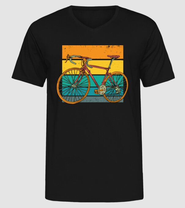 Bicicletă Retro model negru pe tricou