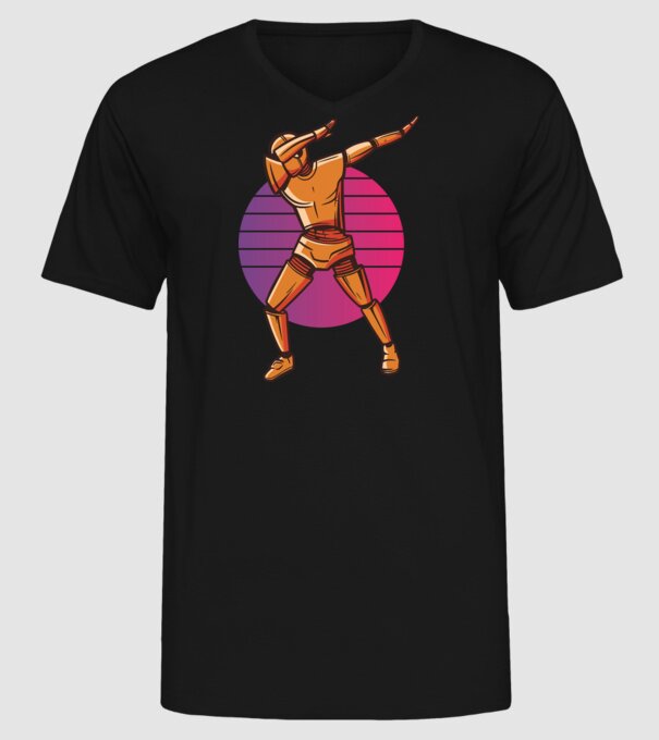 Robot DAB model negru pe tricou
