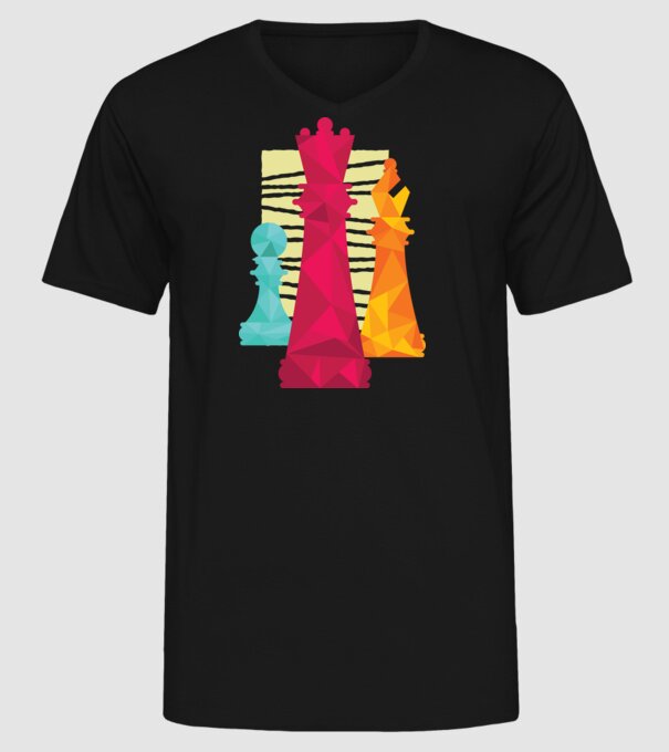 Piese Șah model negru pe tricou
