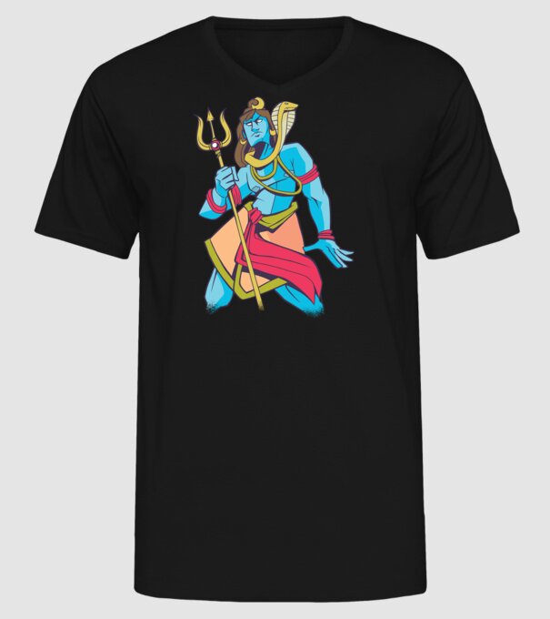 Shiva model negru pe tricou