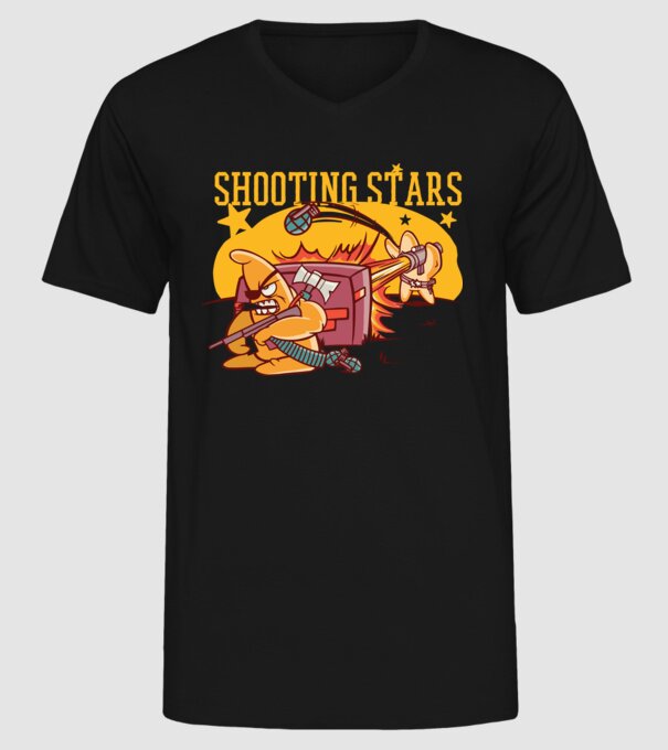 Shooting Stars model negru pe tricou
