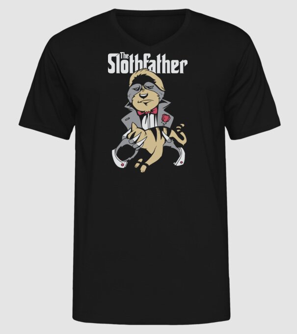 Slothfather - Naș Leneș model negru pe tricou