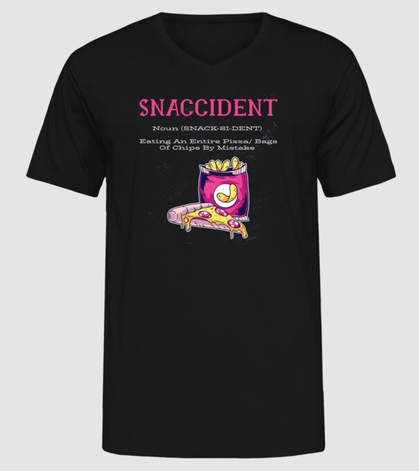 Snaccident model negru pe tricou
