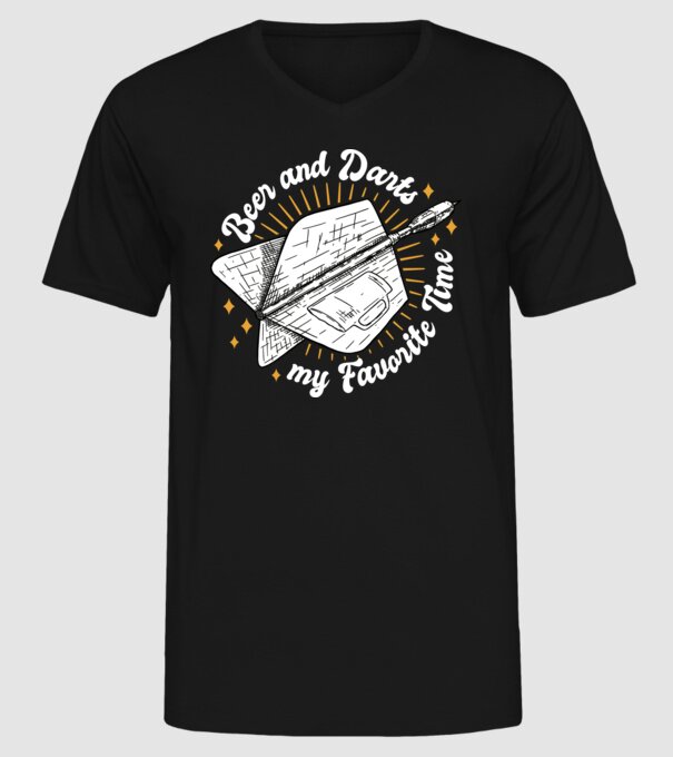 Bere și darts model negru pe tricou