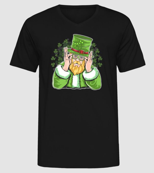 Sfântul Patrick Barbă irlandeză model negru pe tricou