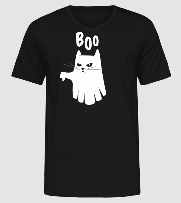 Pisică Fantomă model negru pe tricou