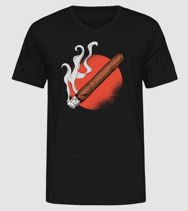 Trabuc model negru pe tricou