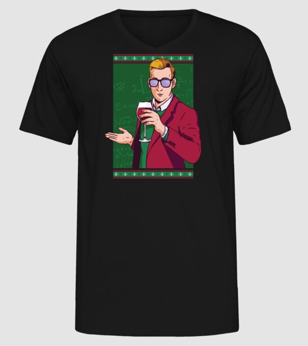 Profesor cu vin model negru pe tricou