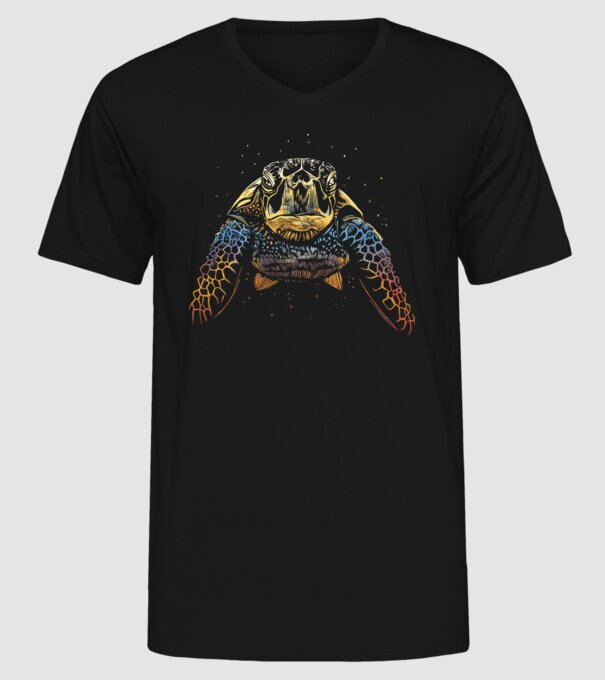 Broască țestoasă model negru pe tricou