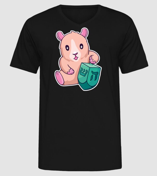 Porcușor de Guineea model negru pe tricou
