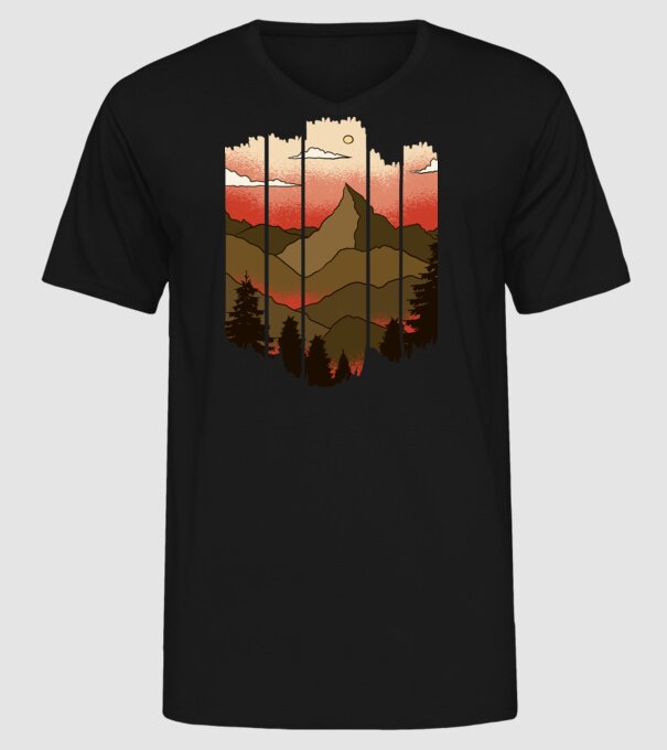 Imagine natură model negru pe tricou