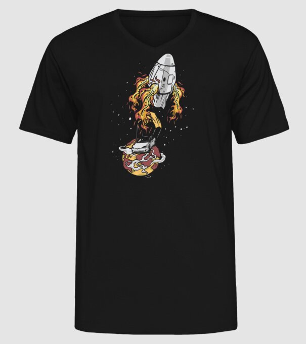 Tesla în spațiu model negru pe tricou