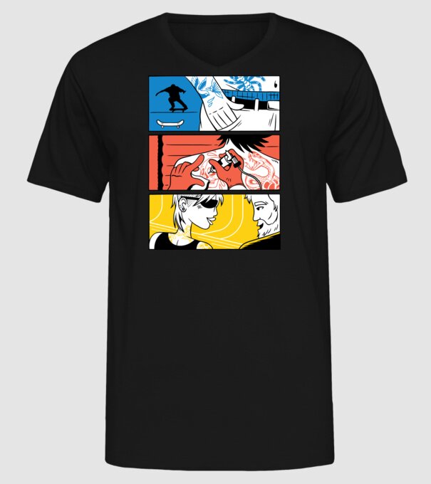 Tatuaj ilustrare model negru pe tricou