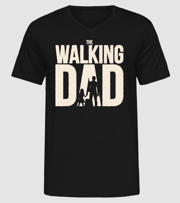 The Walking Dad model negru pe tricou