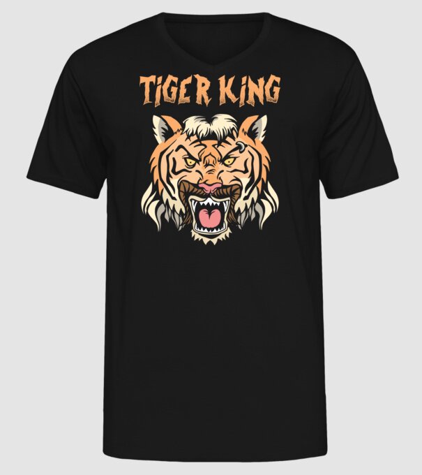Tiger King model negru pe tricou