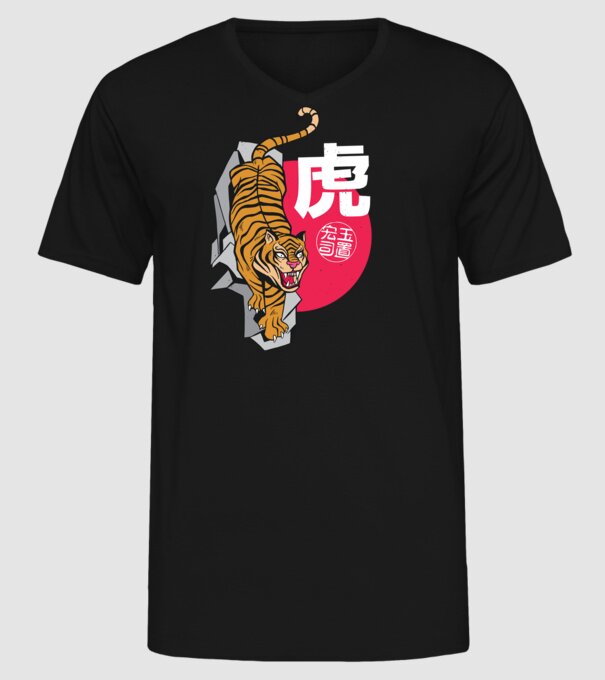 Tigru model negru pe tricou