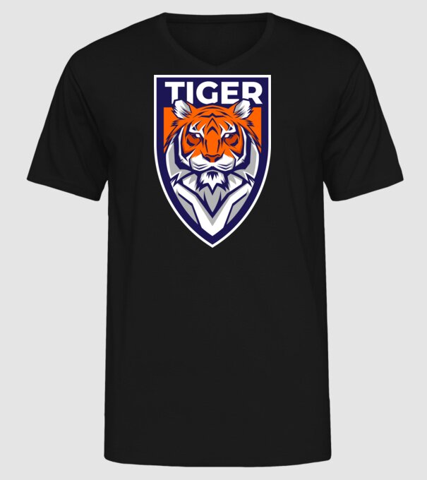 Stemă Tigru model negru pe tricou