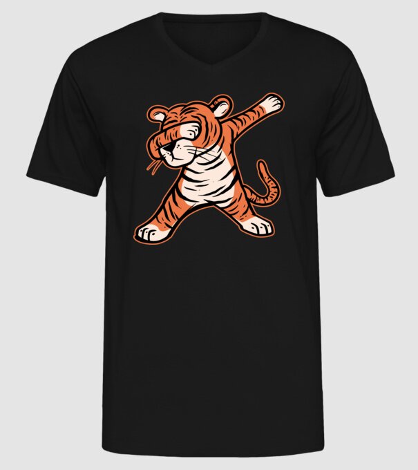 Tigru DAB model negru pe tricou