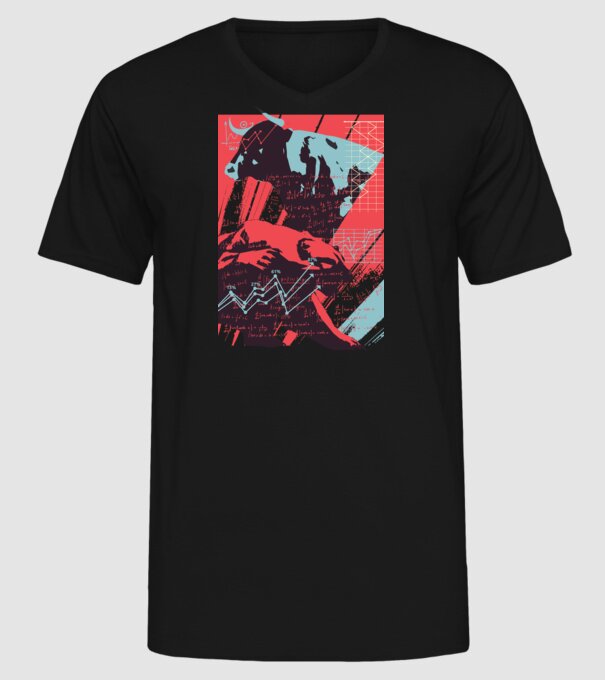 Bursa de Valori Taur vs Urs model negru pe tricou