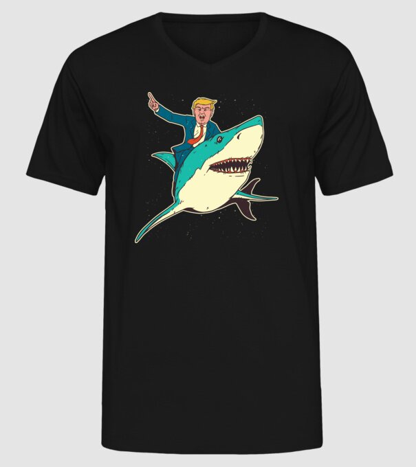 Trump Rechin model negru pe tricou