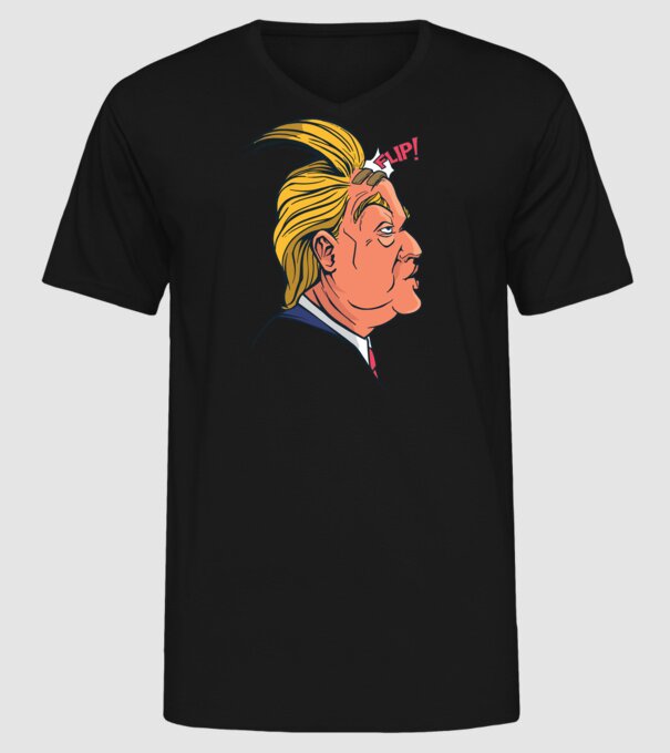 Trump Păr model negru pe tricou