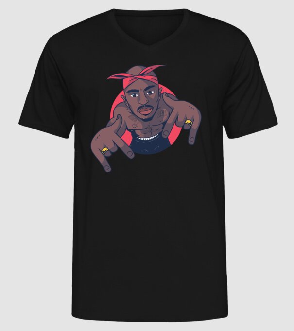 Tupac Shakur Rap model negru pe tricou